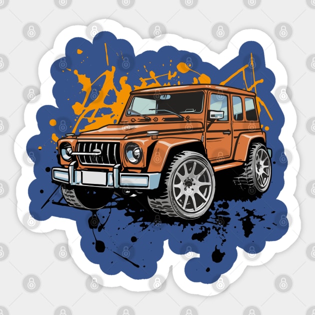 Off-Road 4x4 Vehicles in Graffiti Cartoon Style Sticker by irfankokabi